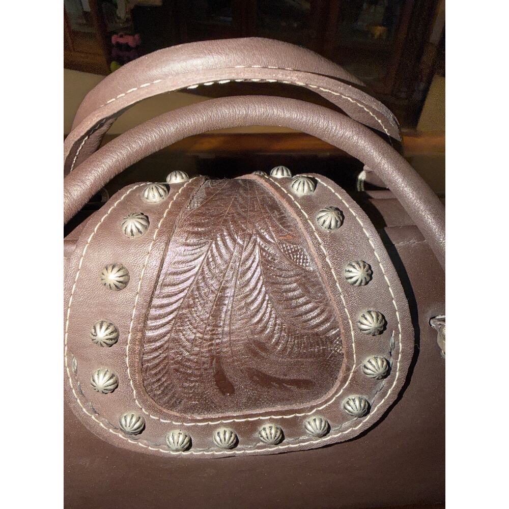 ⭐️ American West Pony Satchel Brown / Cream Purse. NWT! Western Rodeo - Picture 4 of 8